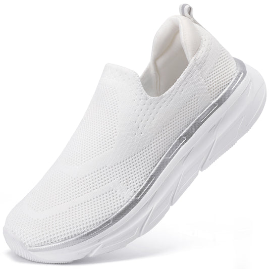 STQ Slip on Sneakers Women Walking Shoes with Arch Support Comfortable Non-Slip Nurse Shoes