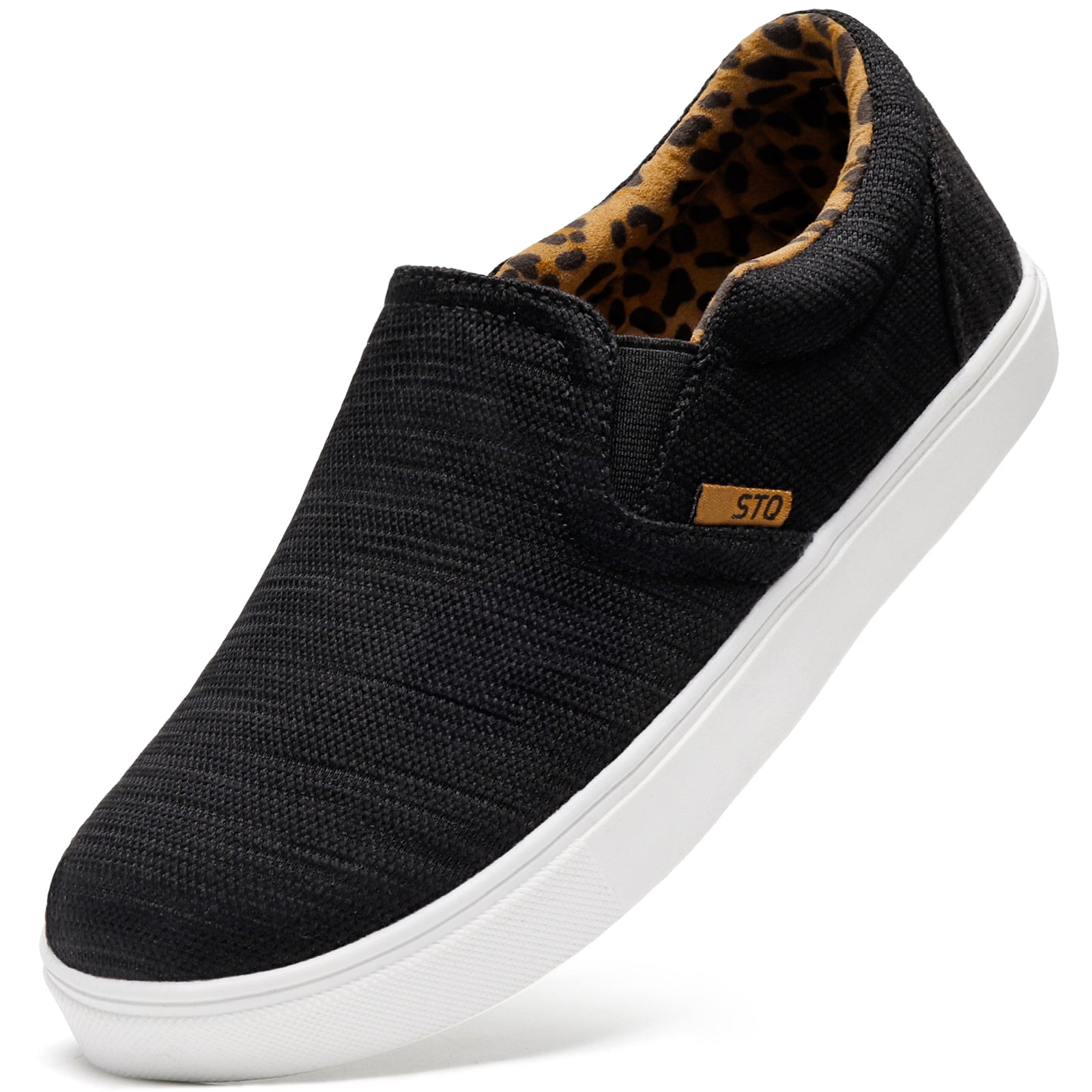 STQ Women's Quilted Slip-On Loafers - Memory Foam Comfort Sneakers With Elastic Bands