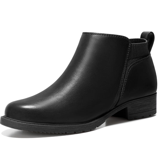 Bacia Chelsea Boots Women Fall Ankle Boots Low Heel Round Toe with Inside Zipper